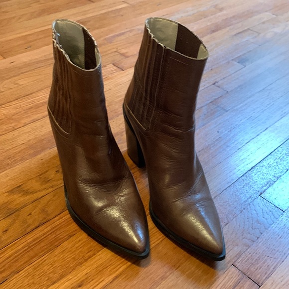 Zara Shoes Zara Leather Boots Booties Poshmark